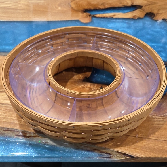 Longaberger Rare Wreath Basket And Plastic Protector 14.5 By 3.75